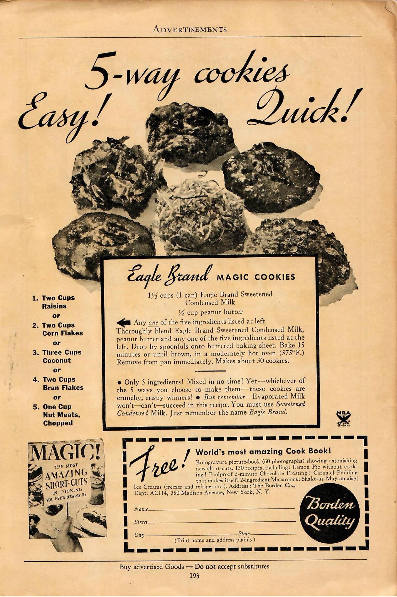 5-Way Cookies - Eagle Brand Magic Cookies