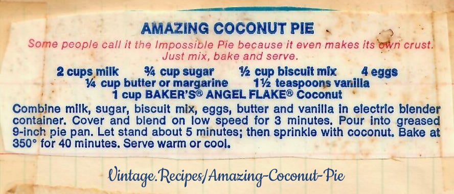 Amazing Coconut Pie