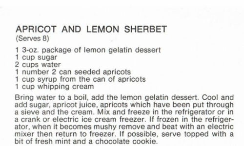 Apricot And Lemon Sherbet