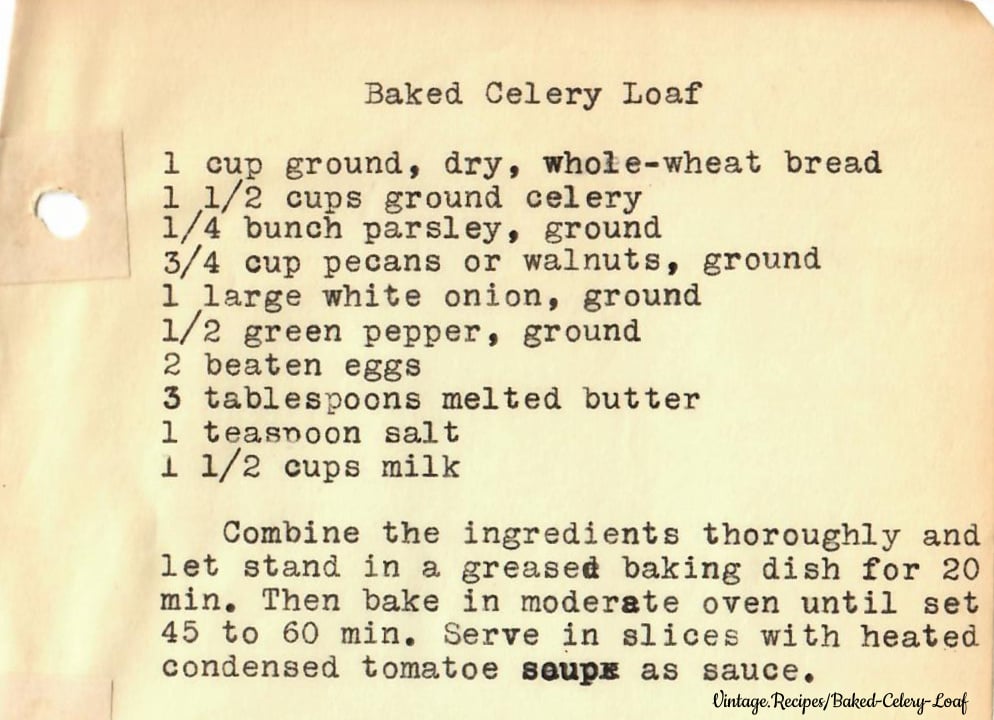 Baked Celery Loaf
