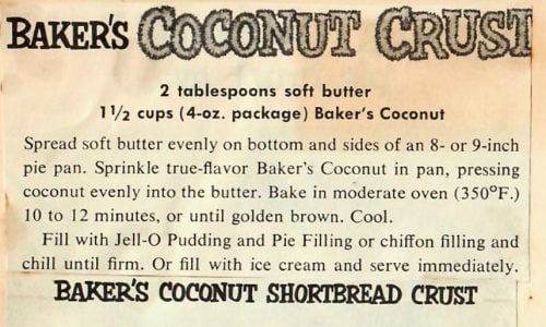 Baker's Coconut Crust
