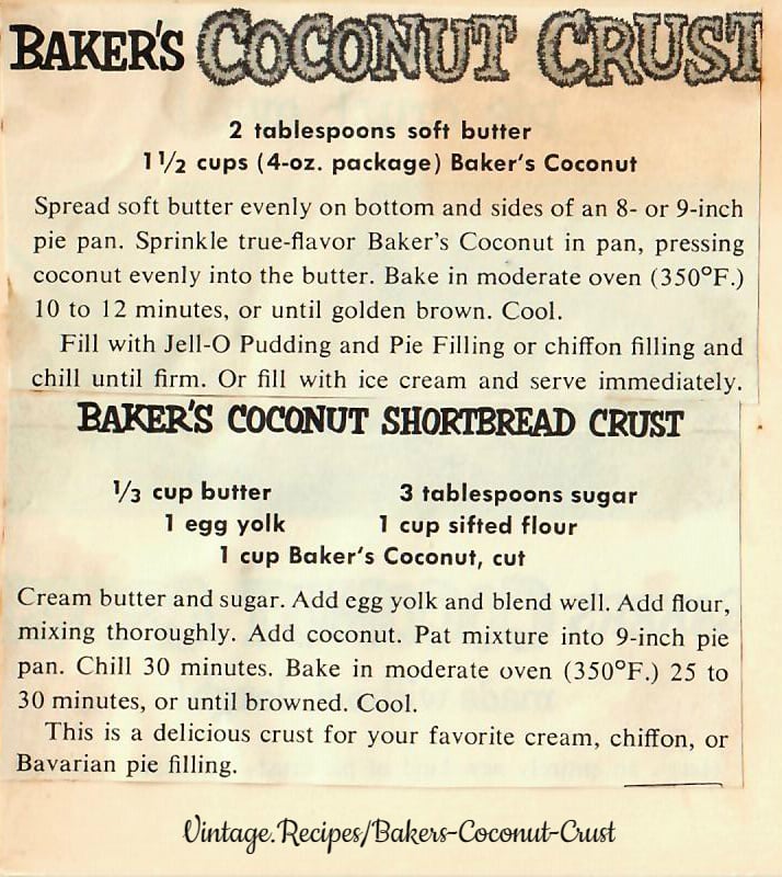 Baker's Coconut Crust