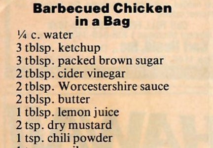 Barbecued Chicken in a Bag