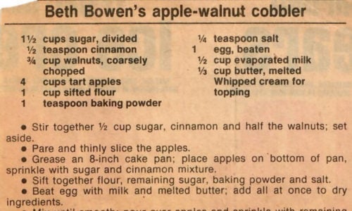 Apple-Walnut Cobbler - Beth Bowen's