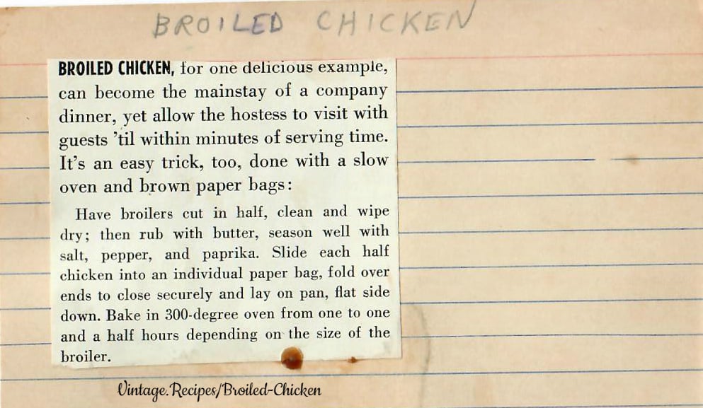 Broiled Chicken in a Brown Paper Bag