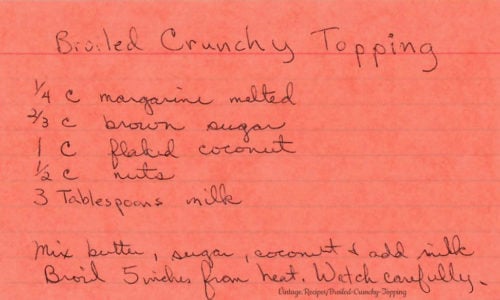 Broiled Crunchy Topping