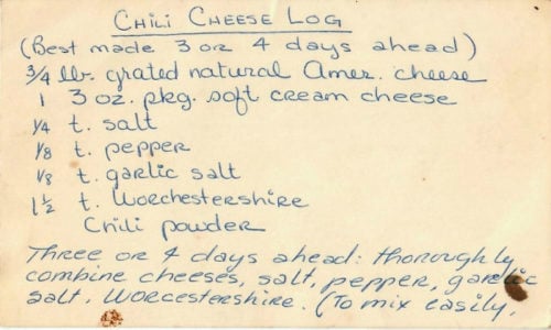 Chili Cheese Log
