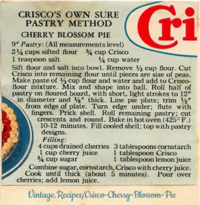 Crisco Cherry Blossom Pie