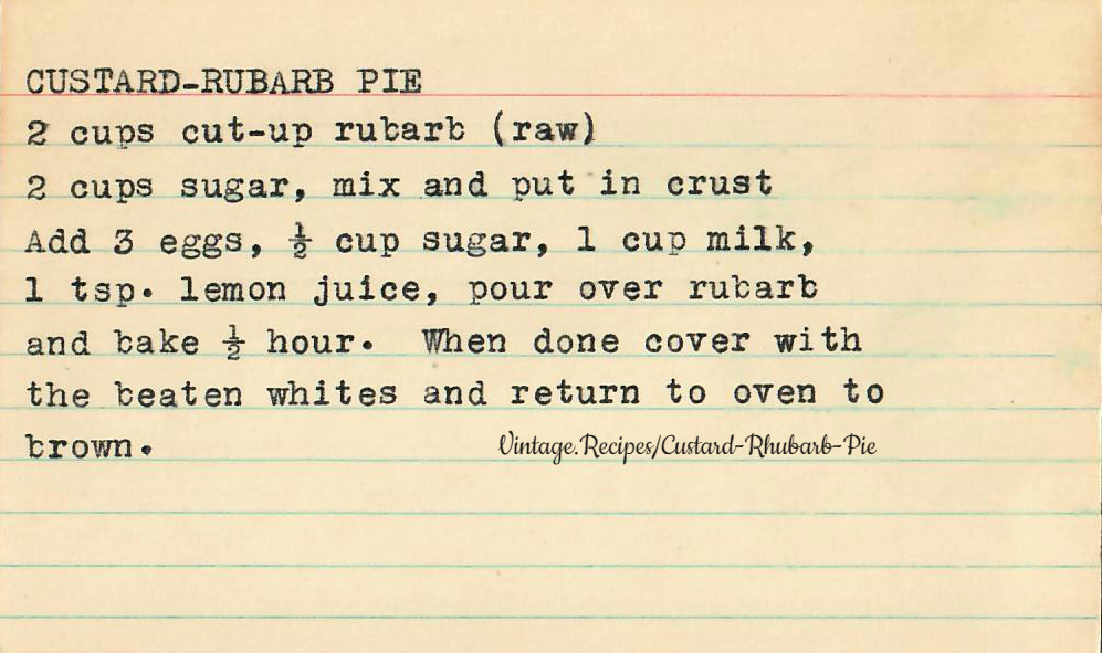 Custard-Rhubarb Pie