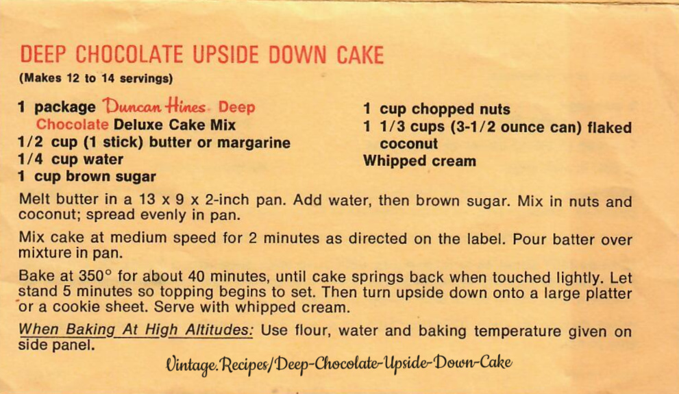 Deep Chocolate Upside Down Cake