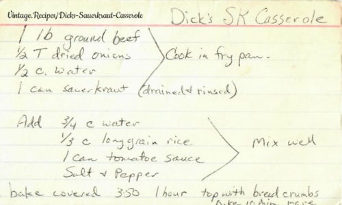 Dick's Sauerkraut Casserole
