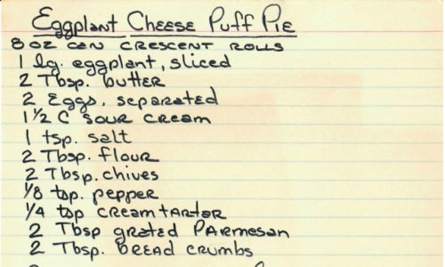 Eggplant Cheese Puff Pie