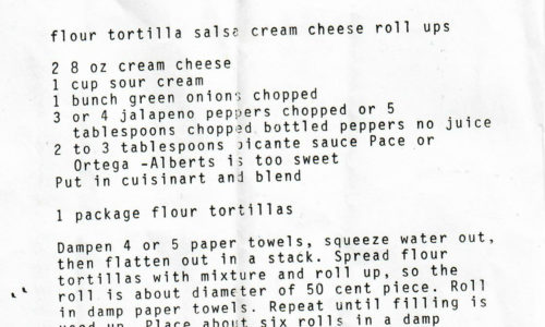 Flour Tortilla Salsa Cream Cheese Roll Ups