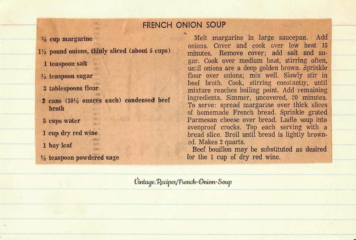 French Onion Soup - vintage.recipes