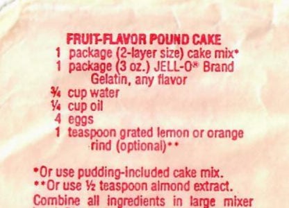 Jell-O Fruit-Flavor Pound Cake
