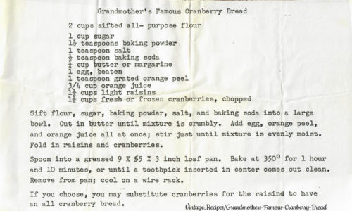Grandmother's Famous Cranberry Bread