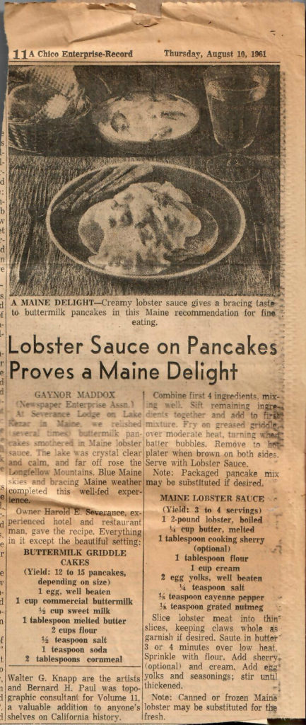 Lobster Sauce on Pancakes