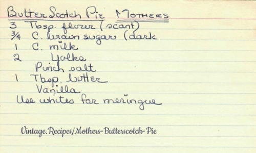 Mother's Butterscotch Pie