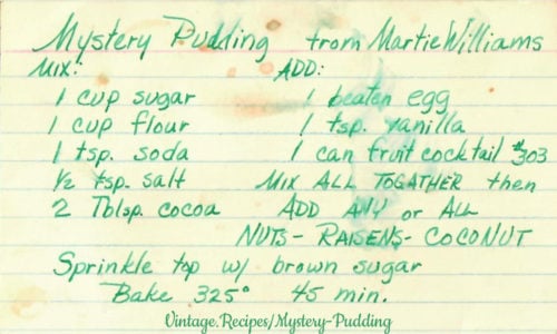 Mystery Pudding