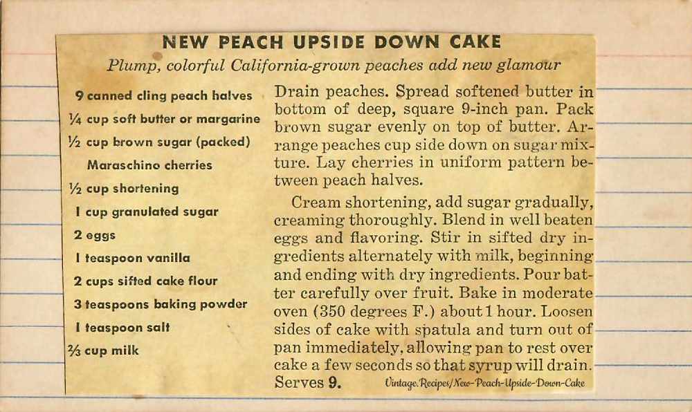 New Peach Upside Down Cake