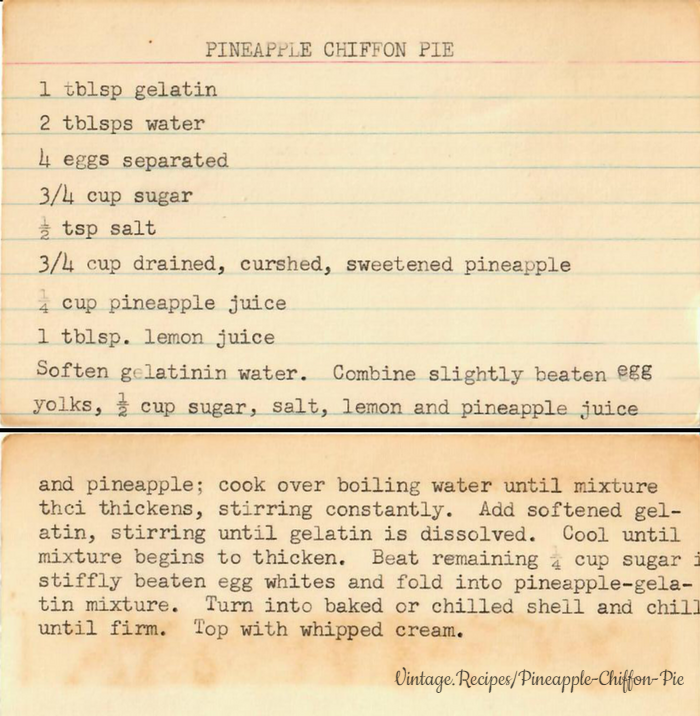 Apple Chiffon Pie Recipe – Vintage Clipping «