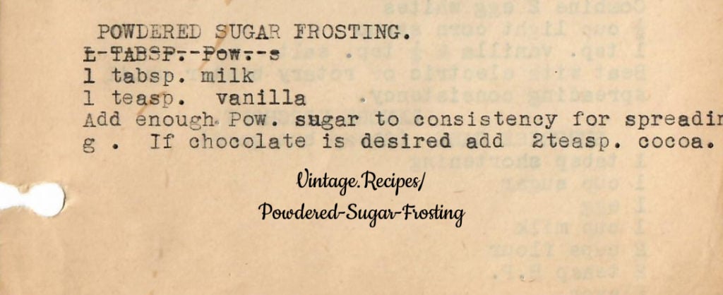 Powdered Sugar Frosting
