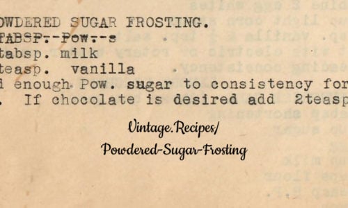 Powdered Sugar Frosting