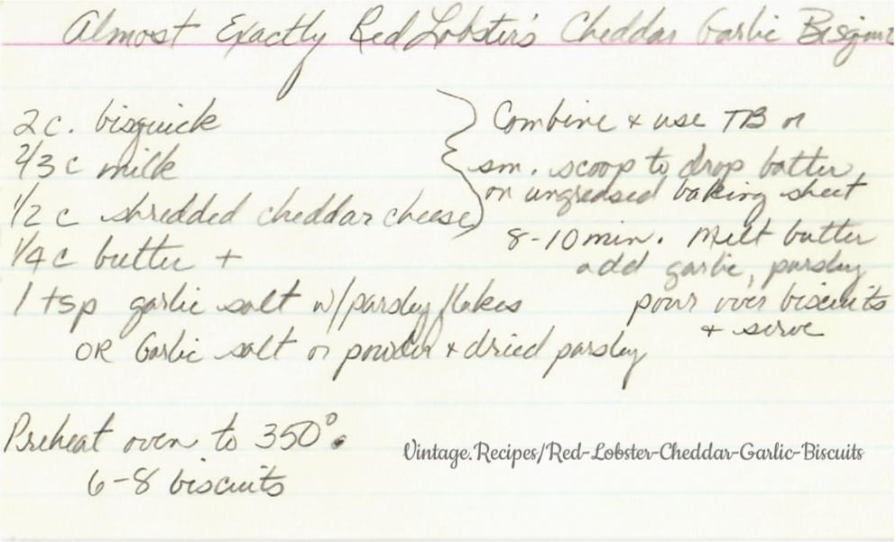 Red Lobster's Cheddar Garlic Biscuits - Copycat Recipe