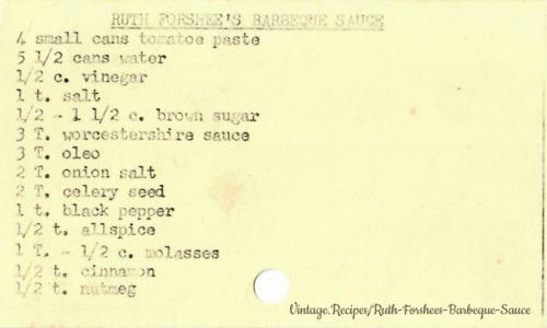 Ruth Forshee's Barbeque Sauce