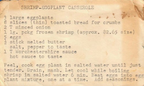 Shrimp-Eggplant Casserole