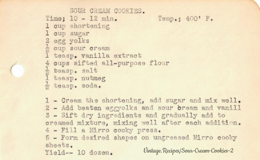 Sour Cream Cookies - Mirro Cooky Press
