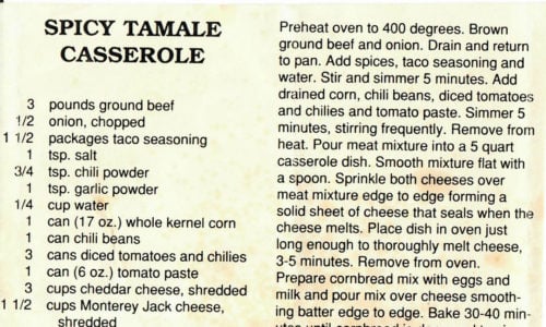 Spicy Tamale Casserole