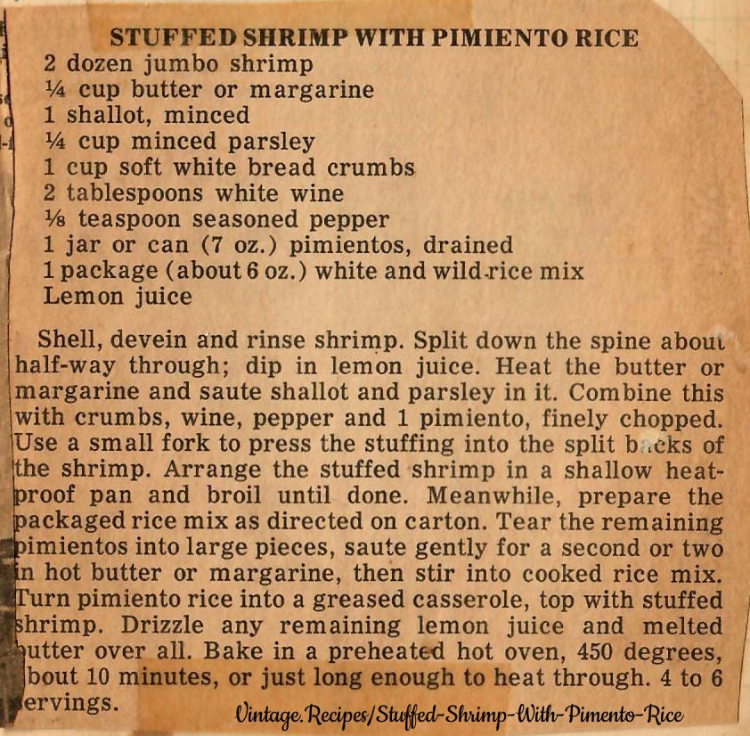 Stuffed Shrimp With Pimiento Rice