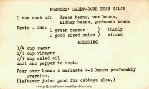 Frances' Sweet-Sour Bean Salad