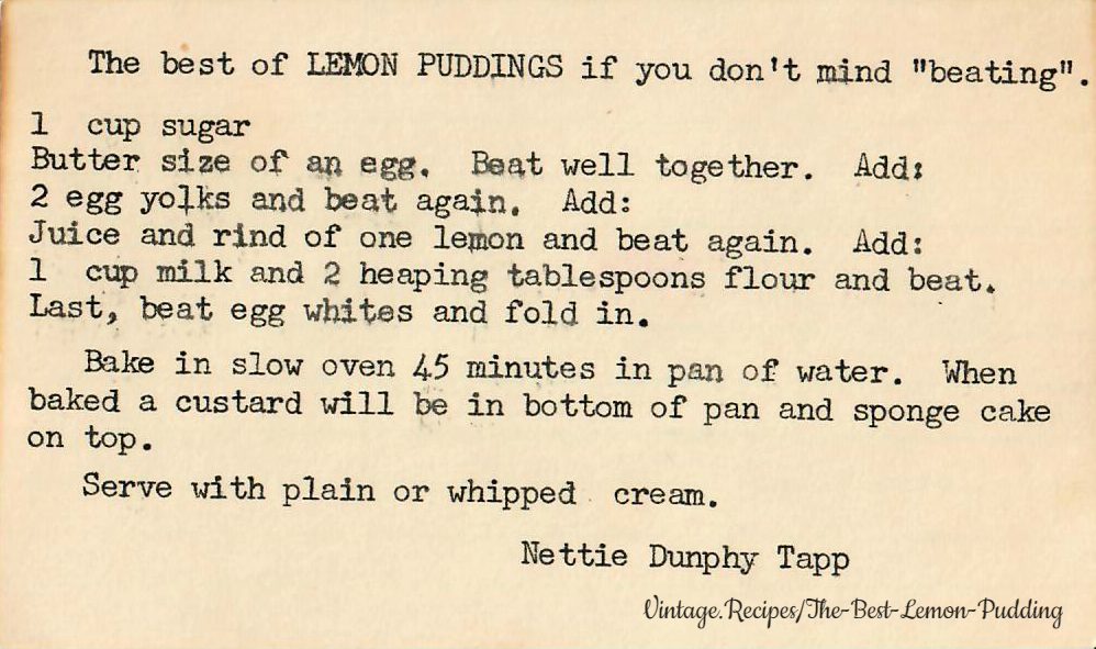 The Best Lemon Pudding