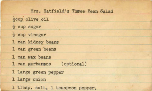 Mrs. Hatfield's Three Bean Salad