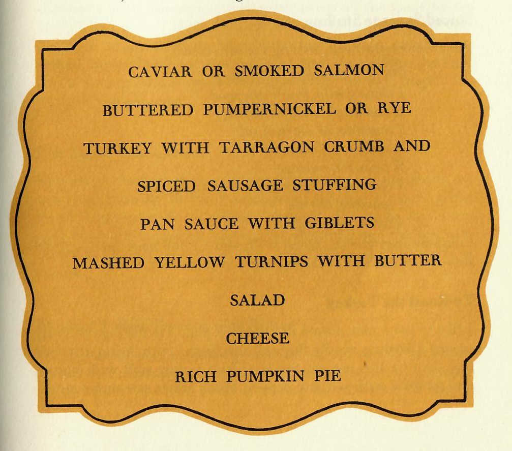 A Vintage Thanksgiving Menu From '70s Gourmet