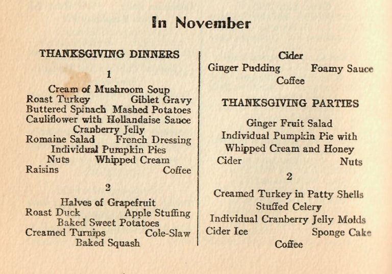 Traditional Thanksgiving Menus – vintage.recipes