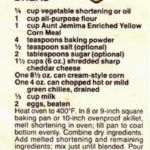 A clipped recipe from Aunt Jemima Enriched Yellow Corn Meal for Fiesta Corn Bread.