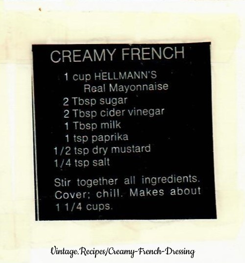Creamy French Dressing